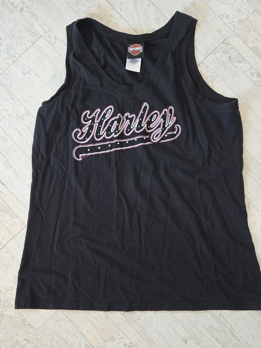 Harley Davidson Tank Top Rhinestones Size 1X